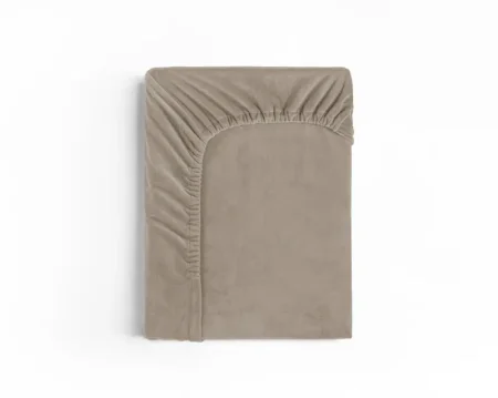 Sleeptime Velvet hoeslaken Taupe/Grijs 140 x 200 cm