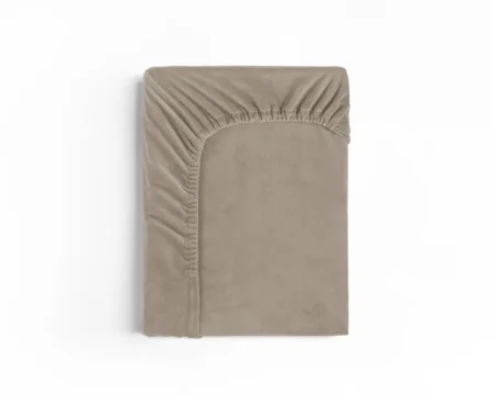 Sleeptime Velvet hoeslaken Taupe/Grijs 90 x 200 cm