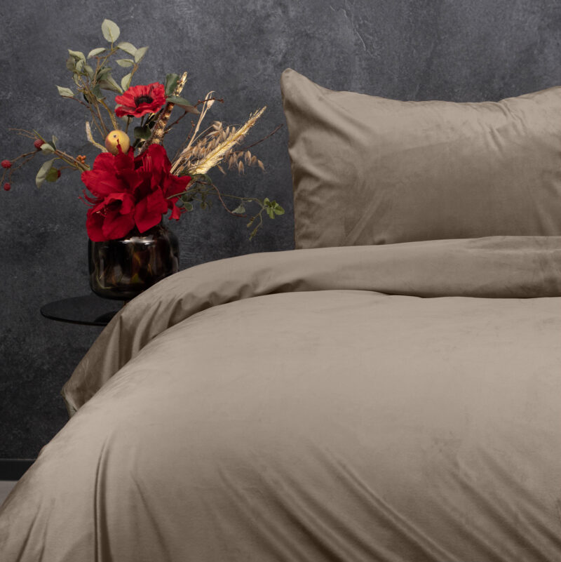 Sleeptime Velvet uni Taupe/Grijs 200 x 200/220 cm - Afbeelding 23