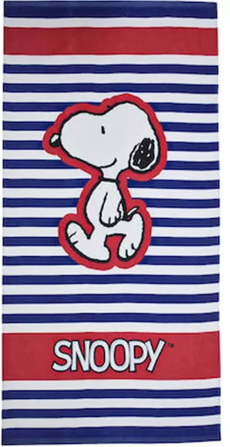 Snoopy handdoek 70 x 140 cm stripes