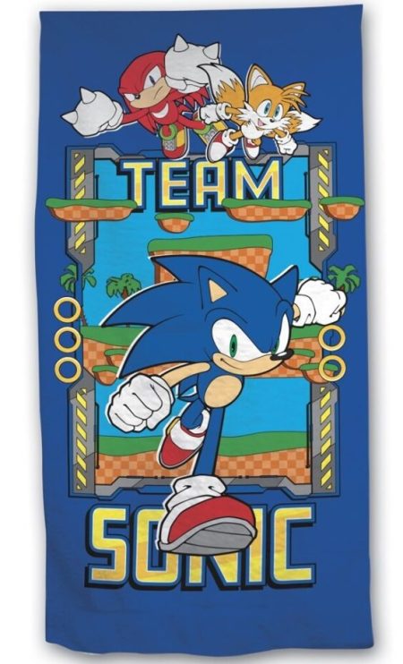 Team Sonic strandlaken 70 x 140 cm - polyester