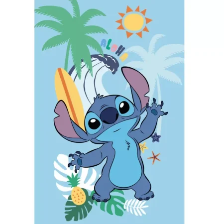 Stitch fleece deken 100 x 150 cm blauw