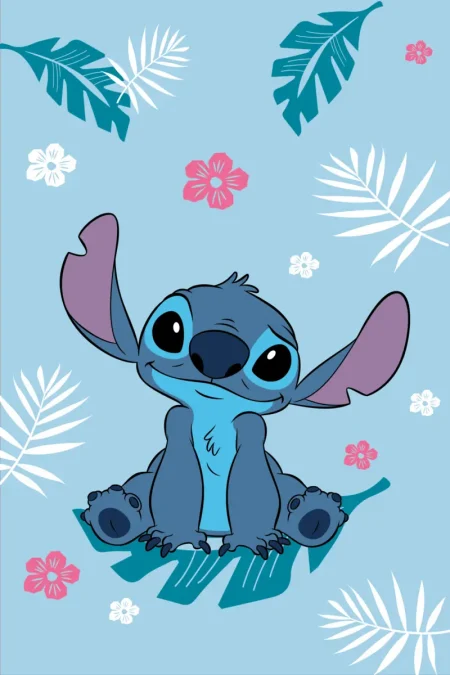 Stitch fleece plaid 100 x 150 cm blauw