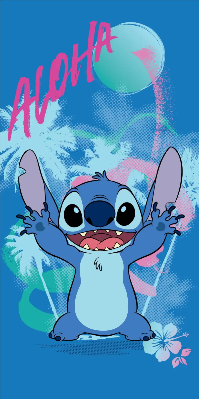 Stitch strandlaken aloha blauw 70 x 140 cm Katoen