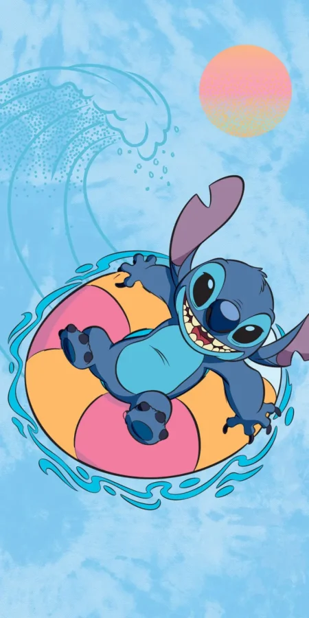 Stitch strandlaken chill blauw 70 x 140 cm Katoen