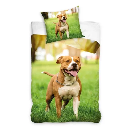 dekbedovertrek Pitbull - gras - (140x200) - 70x90 Katoen