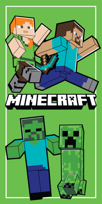 Minecraft handdoek Running 70 x 140 cm - polyester pre order