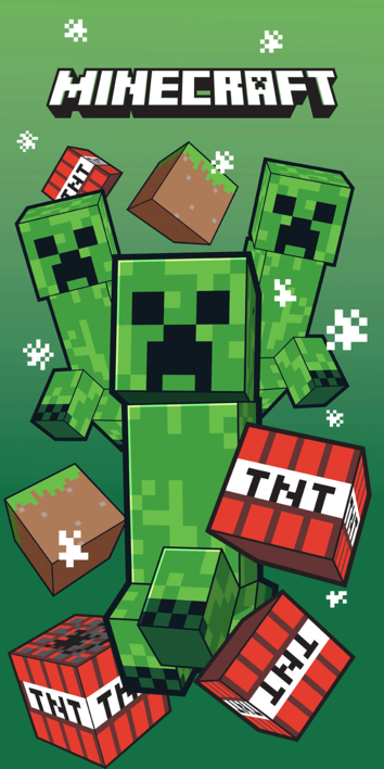 Minecraft Strandlaken Creeper 70 x 140 cm - polyester