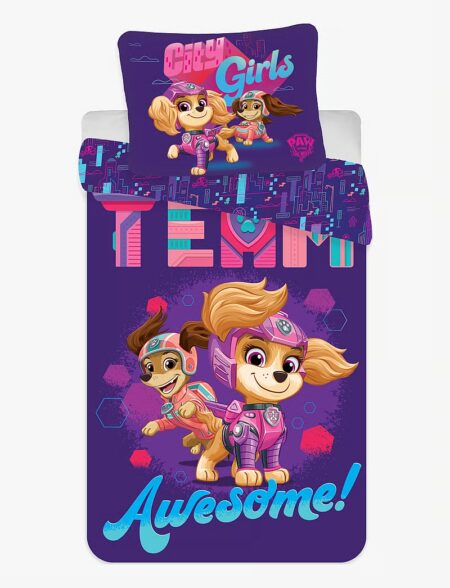 Paw Patrol Team Awesome dekbedovertrek - 140 x 200 cm - 60 x 63 cm
