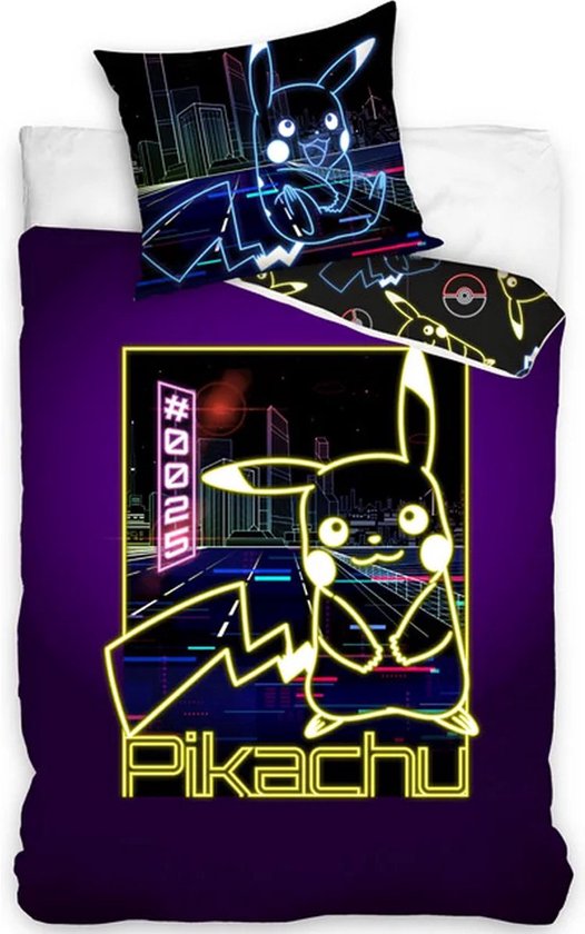 Pokémon Dekbedovertrek City Glow in the Dark 140 x 200 cm - 70x90cm