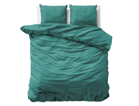 Primaviera Deluxe Uni Satijn Dekbedovertrek Donker Groen 200 x 200/220 cm