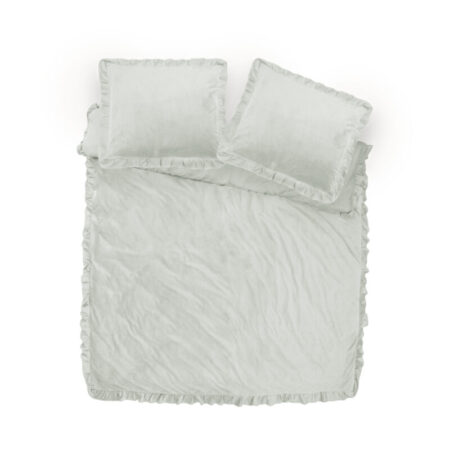 Sleeptime Velvet Ruffles Cappuccino Wit 140 x 220 cm