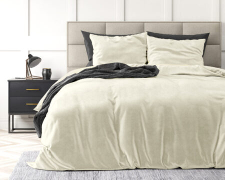 Sleeptime Velvet Uni Dekbedovertrek Creme 140 x 220 cm
