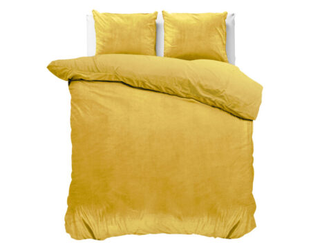 Sleeptime Velvet Uni Dekbedovertrek Goud 200 x 220 cm