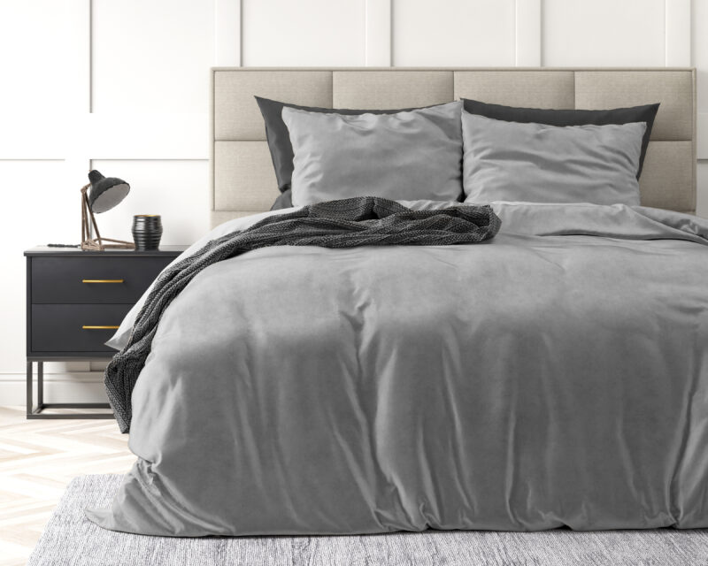 Sleeptime Velvet Uni Dekbedovertrek Grijs 140 x 220 cm