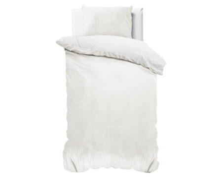 Sleeptime Velvet Uni Dekbedovertrek Wit 140 x 220 cm