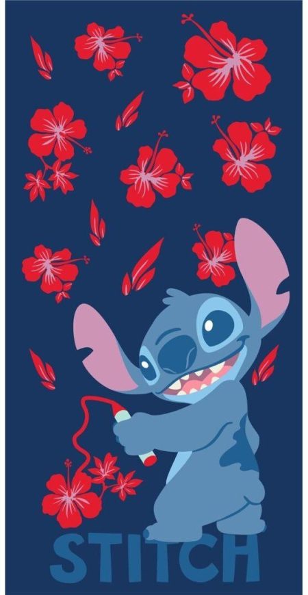 Stitch strandlaken  flowers 70 x 140 cm polyester