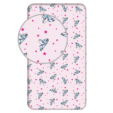 stitch hoeslaken stars en dots Roze 90 x 200 cm pre order