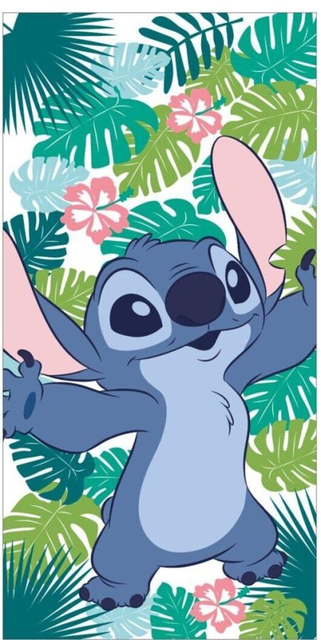 Stitch strandlaken groen 70 x 140 cm - Polyester