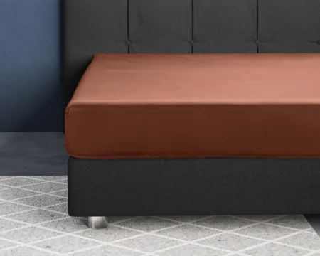 Primaviera Deluxe Satijnen Hoeslaken Bruin 160 x 220 cm
