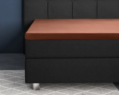 Primaviera Deluxe Topper Satijn Hoeslaken Bruin 180 x 200 cm