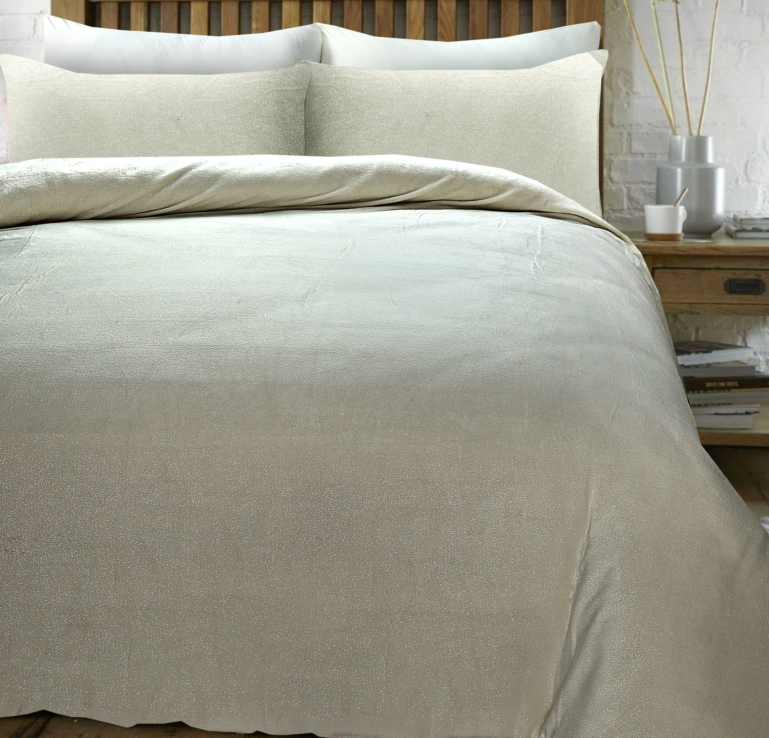 Sleeptime Glamour Flanel Deco Foil Creme 140 x 200/220 cm - Afbeelding 2