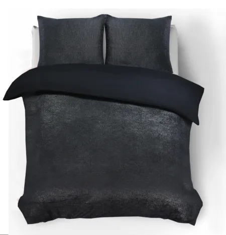 Sleeptime Glamour Flanel Deco Foil Zwart 240 x 200/220 cm
