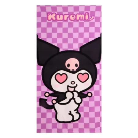 Kuromi strandlaken 70 x 140 cm polyester roze