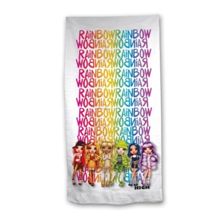 Rainbow High Strandlaken Wit met Logo - 70 x 140 cm - Polyester