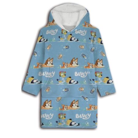 Bluey Poncho - maat kind - Sweatstof