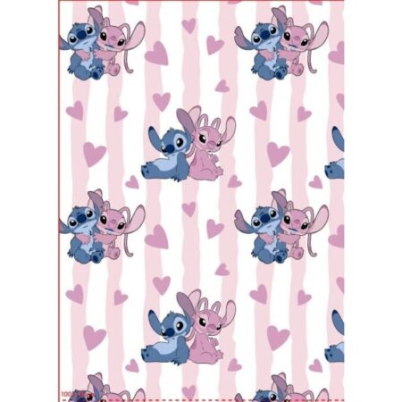 Lilo en Stitch Fleece deken Angel Roze Strepen - 110 x 150 cm - Flanel