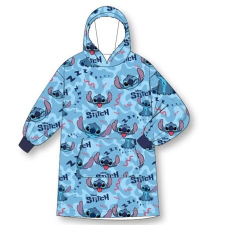 Lilo en Stitch Poncho Blauw - maat volwassen - Sweatstof