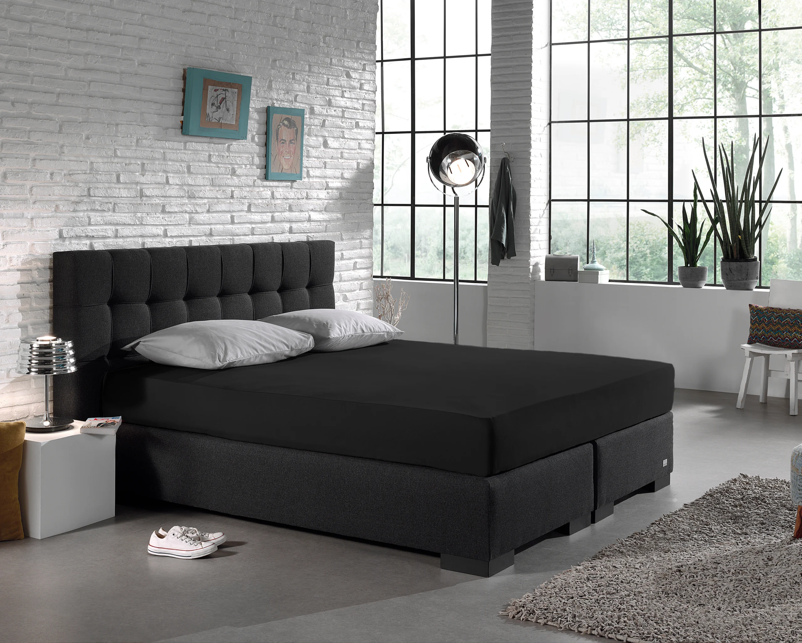 Dreamhouse Enkel Jersey 135 gr. Hoeslaken Zwart 140 x 200 cm