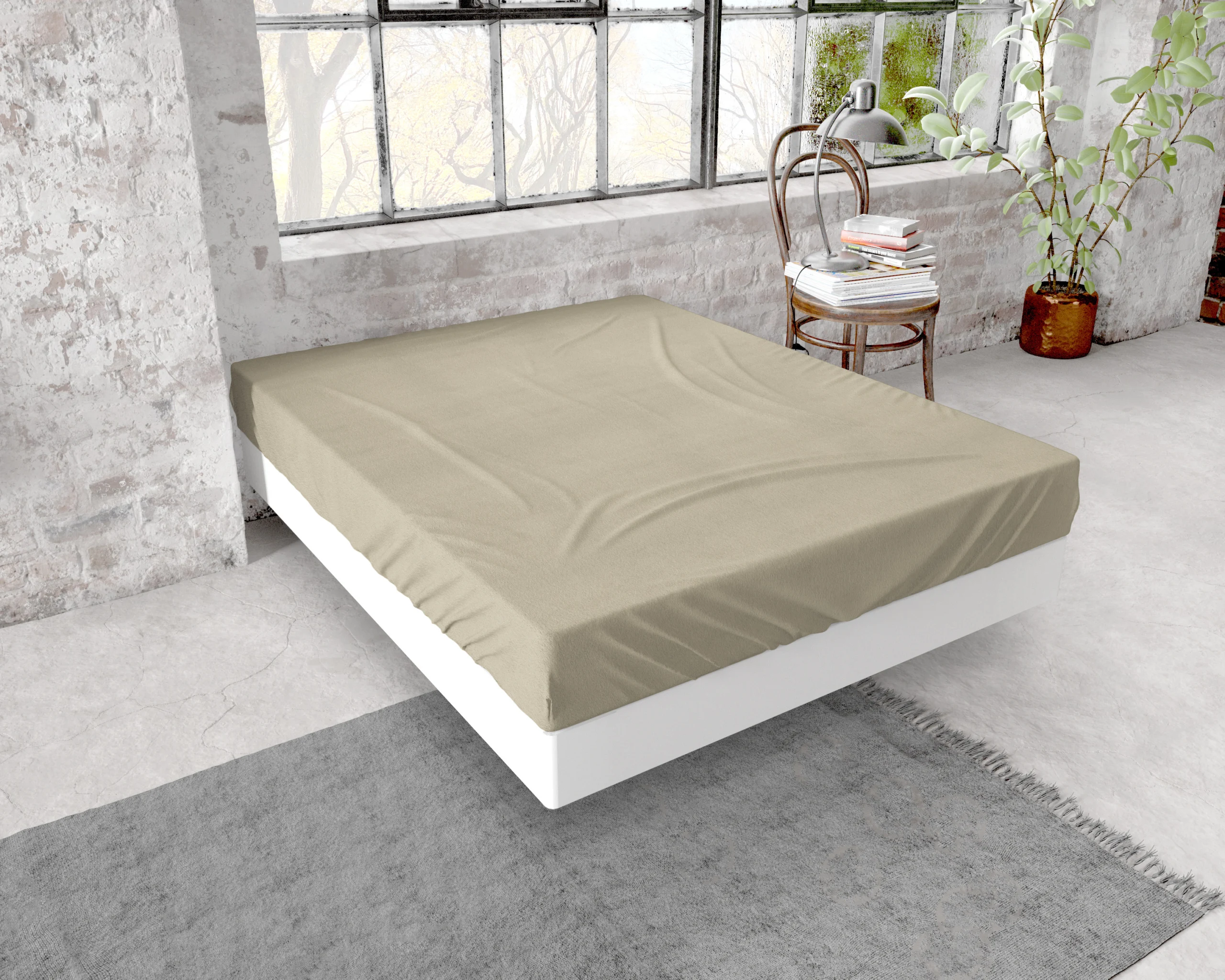 Dreamhouse Flanel Premium Hoeslaken Taupe 90 x 200/210 cm
