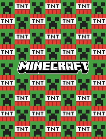 Minecraft fleece deken Creeper en TNT 130 x 170 cm - polyester