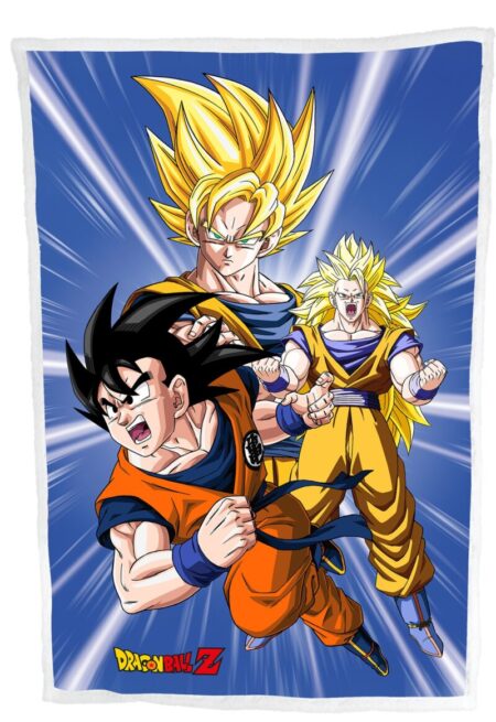 Dragon Ball Z sherpa deken Goku Transformaties 100 x 150 cm - polyester