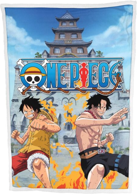 One Piece sherpa deken Luffy en Ace 100 x 150 cm - polyester