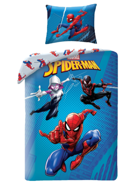 SpiderMan Dekbedovertrek  lichtbauw Eenpersoons - 140 x 200 cm - Katoen