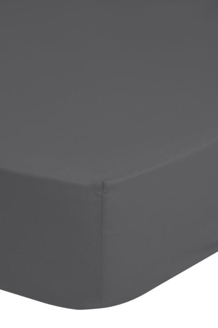 HIP Hoeslaken "Uni" - Grijs - (90x220 cm) - 100% Katoen