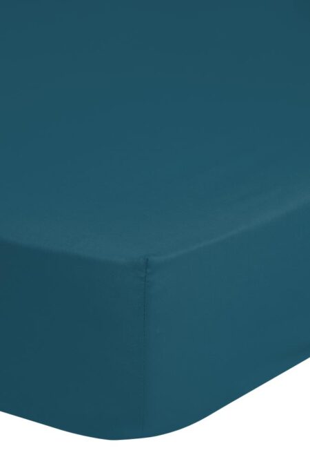 HIP Hoeslaken "Uni" - Blauw - (90x200 cm) - 100% Katoen