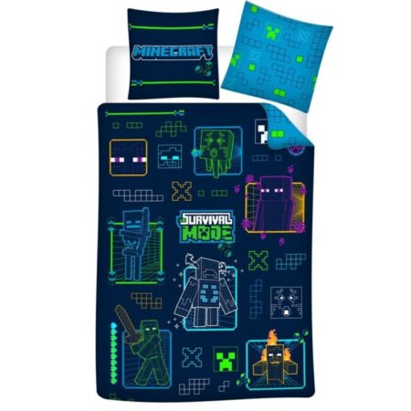Minecraft Dekbedovertrek - 140 x 200 cm - 63 x 63 cm - Polyester