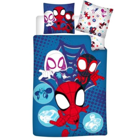 Spiderman Dekbedovertrek Spidey and Friends - 140 x 200 cm - 65 x 65 cm - Polykatoen