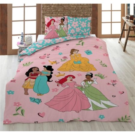 Disney Princess Dekbedovertrek Moderne Prinsessen - 135 x 200 cm (Duitse maat) - 80 x 80 cm - 100% katoen