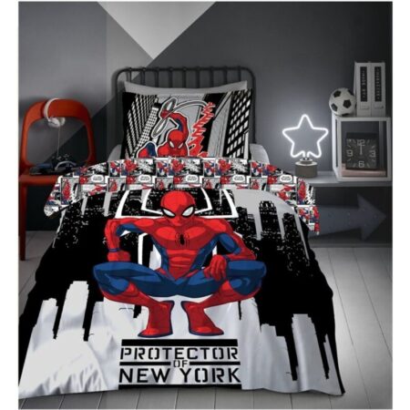 Spiderman Dekbedovertrek Protector of New York - 140 x 200 cm - 65 x 65 cm - Polykatoen