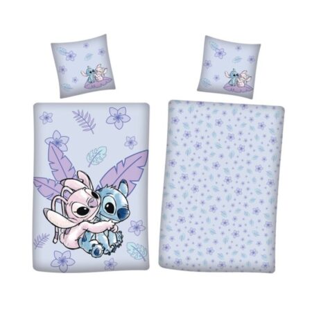 Lilo en Stitch Dekbedovertrek Angel Lila - 135 x 200 cm (Duitse maat) - 80 x 80 cm - 100% katoen