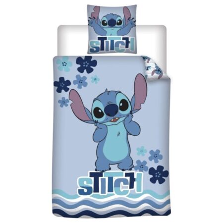 Lilo en Stitch Dekbedovertrek Stitch Blauw - 140 x 200 cm - 65 x 65 cm - Flanel