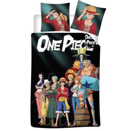 One Piece Dekbedovertrek Crew Zwart - 140 x 200 cm - 65 x 65 cm - Polykatoen