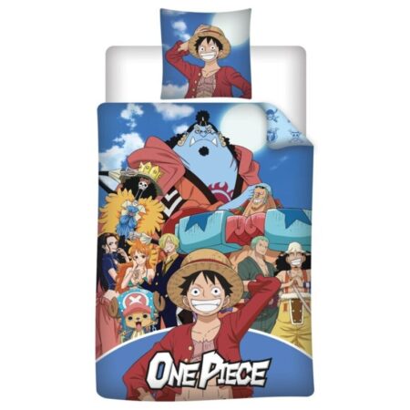 One Piece Dekbedovertrek Crew Blauw - 140 x 200 cm - 65 x 65 cm - Polykatoen