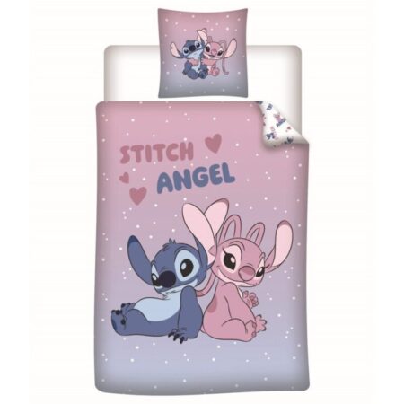 Lilo en Stitch Dekbedovertrek Angel Hartjes - 140 x 200 cm - 65 x 65 cm - Polykatoen