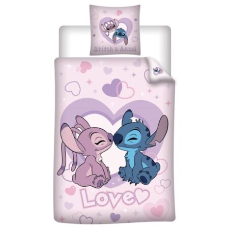 Lilo en Stitch Dekbedovertrek Angel Love - 140 x 200 cm - 65 x 65 cm - Polykatoen